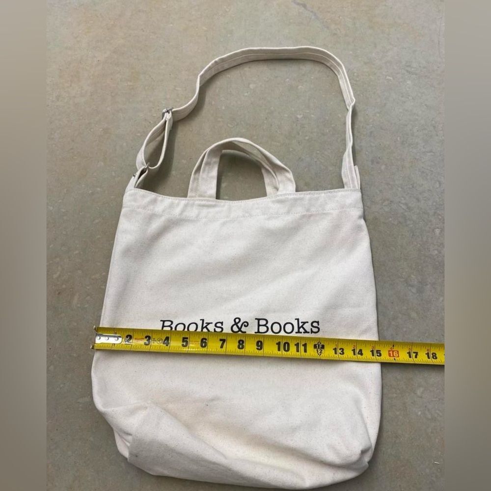 Baggu Dark Academia Twee College School White Books&Books Canvas Tote Bag - Picture 7 of 8